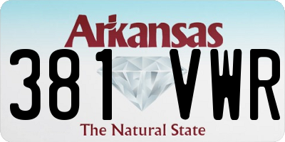 AR license plate 381VWR
