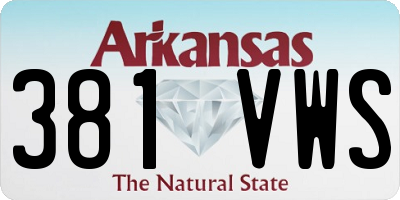 AR license plate 381VWS