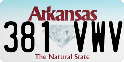 AR license plate 381VWV