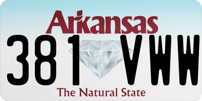 AR license plate 381VWW