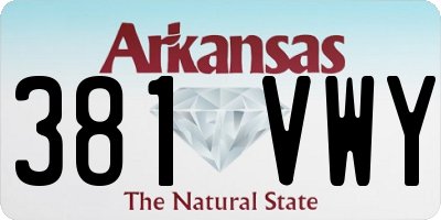 AR license plate 381VWY