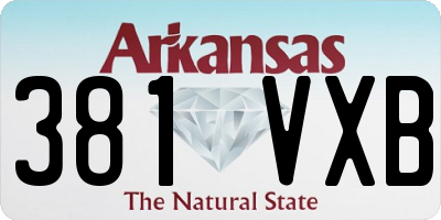 AR license plate 381VXB