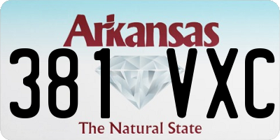 AR license plate 381VXC