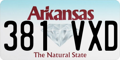 AR license plate 381VXD