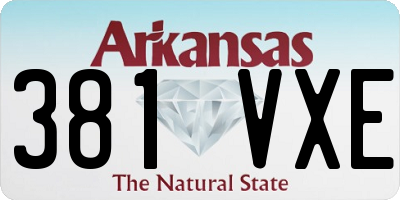 AR license plate 381VXE