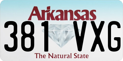 AR license plate 381VXG
