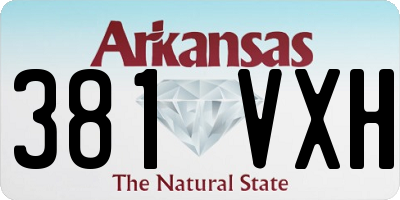 AR license plate 381VXH