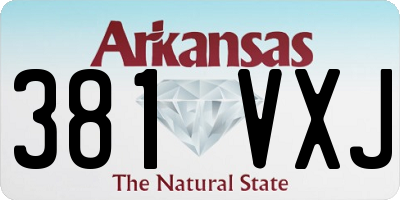 AR license plate 381VXJ