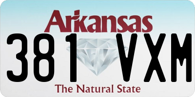 AR license plate 381VXM