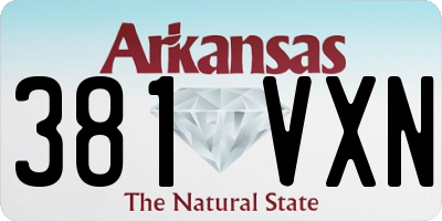 AR license plate 381VXN