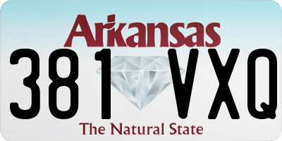 AR license plate 381VXQ