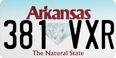 AR license plate 381VXR
