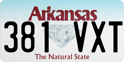 AR license plate 381VXT
