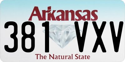 AR license plate 381VXV