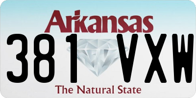 AR license plate 381VXW