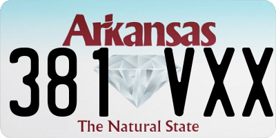 AR license plate 381VXX