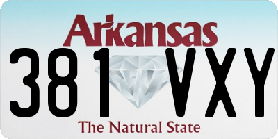 AR license plate 381VXY