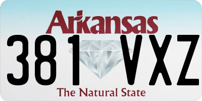 AR license plate 381VXZ