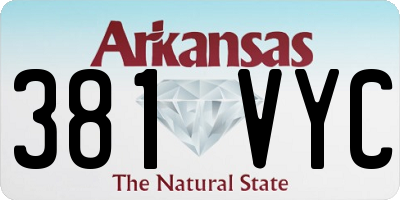 AR license plate 381VYC