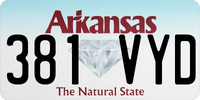 AR license plate 381VYD