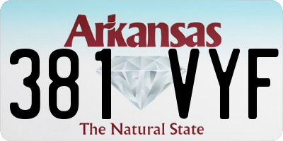 AR license plate 381VYF