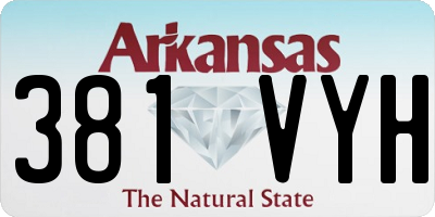 AR license plate 381VYH