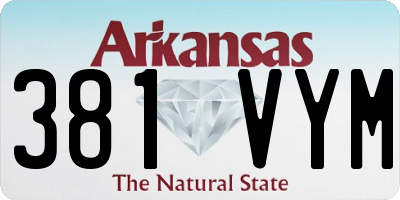 AR license plate 381VYM