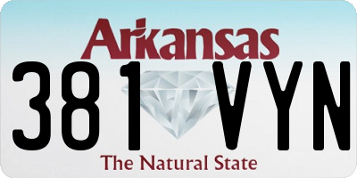 AR license plate 381VYN