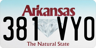 AR license plate 381VYO