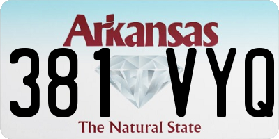 AR license plate 381VYQ