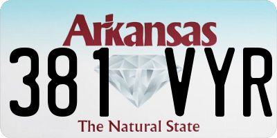 AR license plate 381VYR