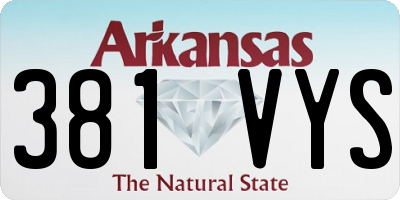 AR license plate 381VYS
