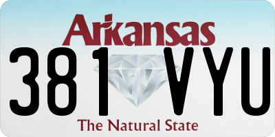 AR license plate 381VYU