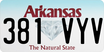 AR license plate 381VYV