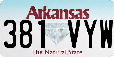 AR license plate 381VYW