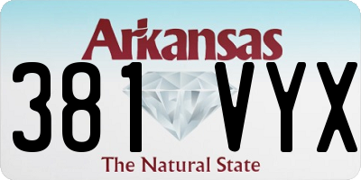 AR license plate 381VYX