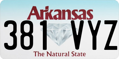 AR license plate 381VYZ