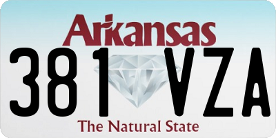 AR license plate 381VZA