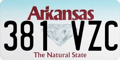 AR license plate 381VZC