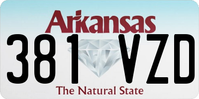 AR license plate 381VZD