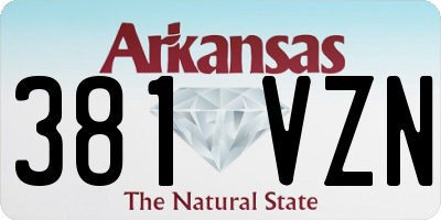AR license plate 381VZN