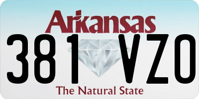 AR license plate 381VZO