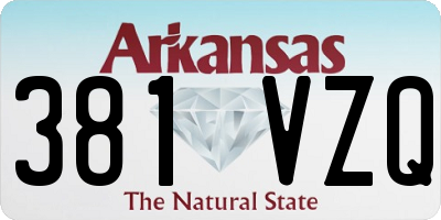AR license plate 381VZQ