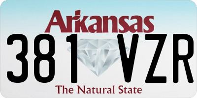 AR license plate 381VZR