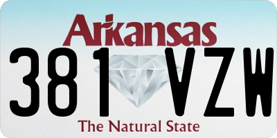 AR license plate 381VZW
