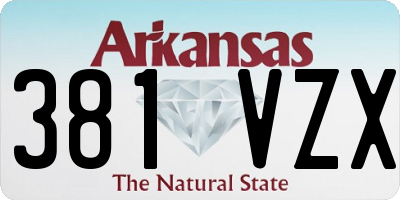AR license plate 381VZX