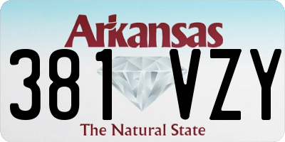 AR license plate 381VZY