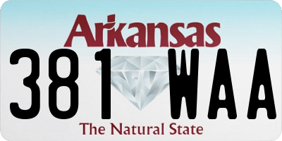 AR license plate 381WAA