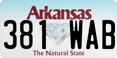 AR license plate 381WAB