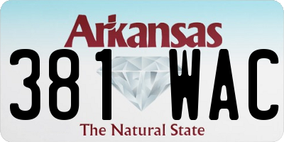 AR license plate 381WAC